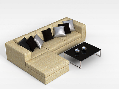 会议室沙发茶几组合模型3d模型