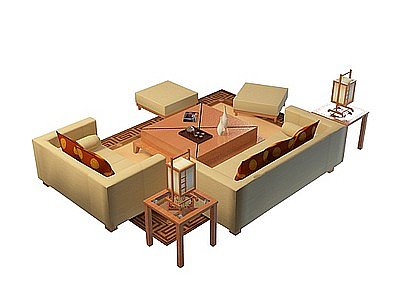 3d卧室沙发组合免费模型