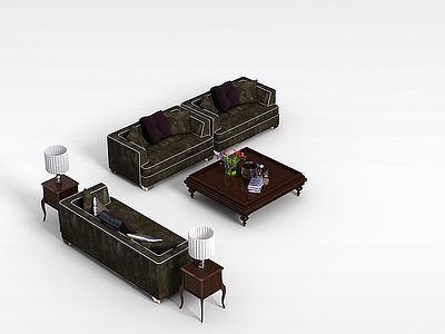 3d欧式沙发组合模型