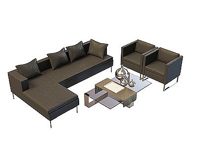 3d真皮沙发组合免费模型