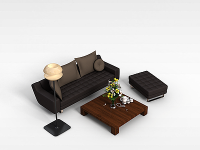 欧式沙发茶几模型