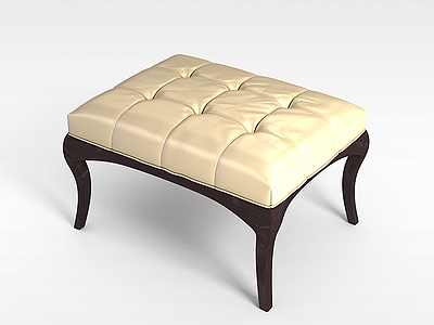 3d皮质沙发凳模型