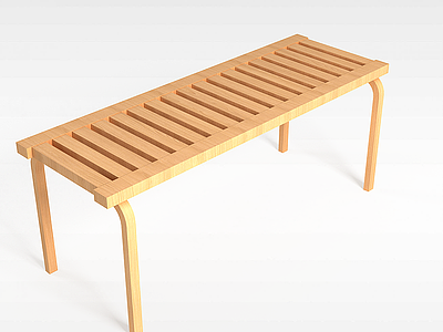 木长凳模型3d模型