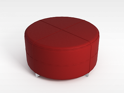 深红色沙发凳模型3d模型