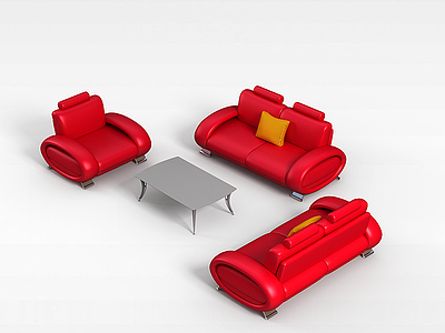 休闲沙发茶几组合模型3d模型