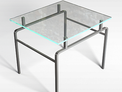 玻璃台面方桌模型