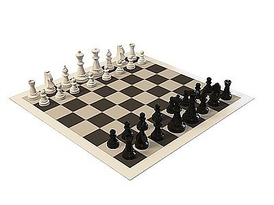 3d国际黑白象棋模型