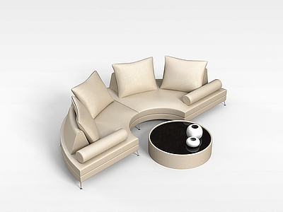 简约沙发茶几组合模型3d模型