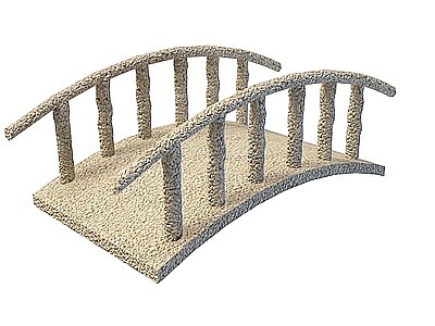 石头桥模型3d模型