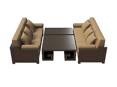 3d简约沙发茶几组合免费模型