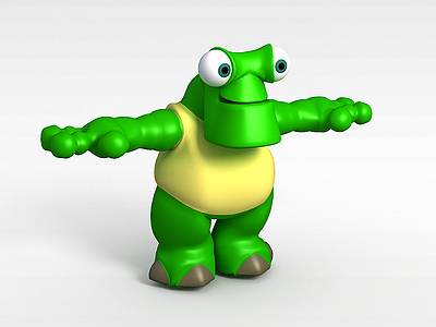 3d童趣绿青蛙模型