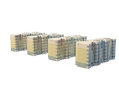3d小区住宅楼模型