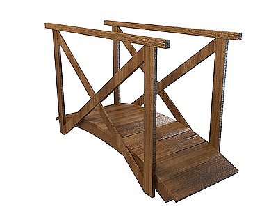 木质小拱桥模型3d模型
