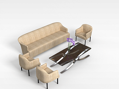 简约沙发茶几模型3d模型