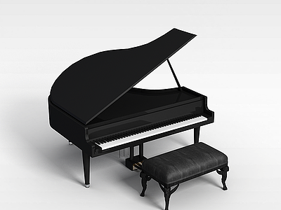 3d古典钢琴模型