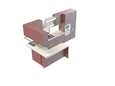 中式实木橱柜模型3d模型