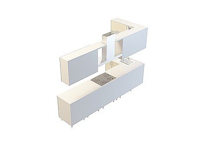 白色橱柜模型3d模型