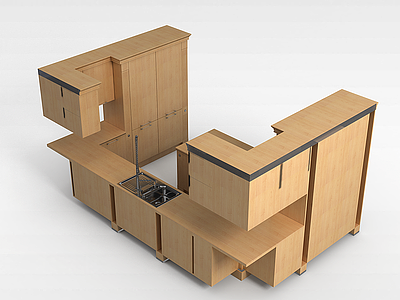 3d厨房组合模型