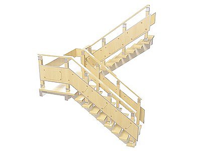 3d木质镂空楼梯免费模型