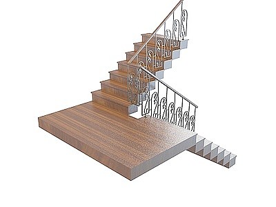 实木欧式楼梯模型3d模型