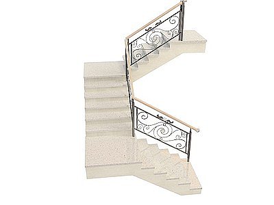 欧式白色楼梯模型