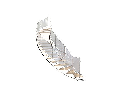 3d玻璃旋转楼梯免费模型