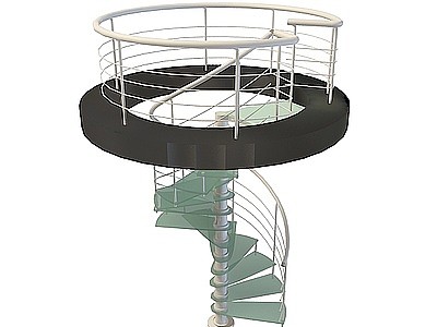 3d玻璃地面旋转楼梯免费模型
