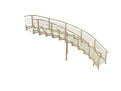 玻璃地面楼梯模型3d模型