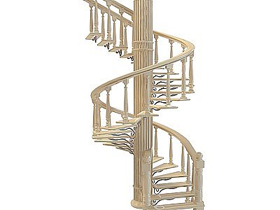 3d欧式旋转楼梯模型