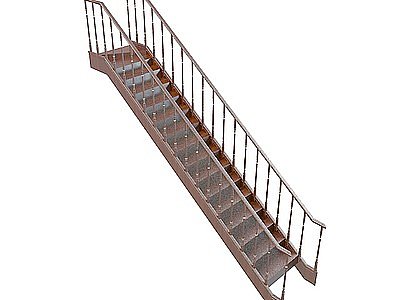 实木楼梯模型3d模型