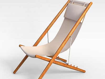 3d舒适的实木躺椅模型