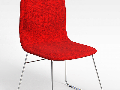 3d红色布艺休闲椅模型