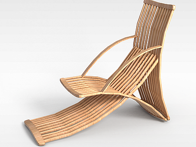 3d田园木椅模型