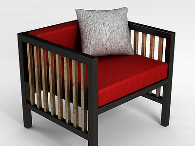 3d新中式木质圈椅模型