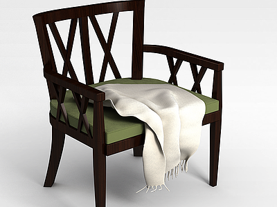 现代实木休闲椅子模型3d模型