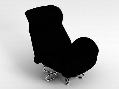 3d现代黑皮办公椅模型