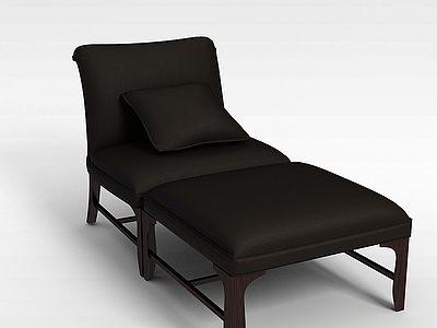 舒适皮质躺椅模型3d模型