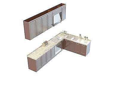 木制橱柜模型3d模型