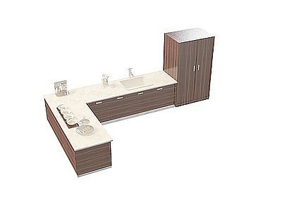 时尚厨房橱柜模型3d模型