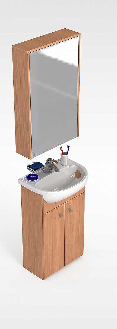 3d镜柜组合洗手台模型