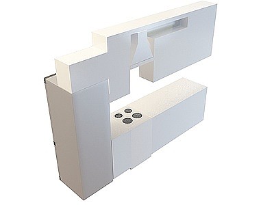 白橡木橱柜模型
