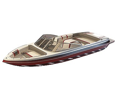 红色私人游艇模型