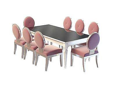 欧式时尚餐桌椅模型3d模型