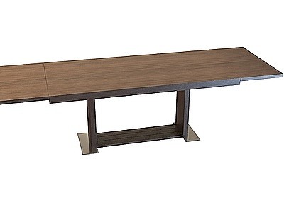 简单现代实木桌模型