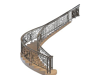 3d铁艺楼梯模型