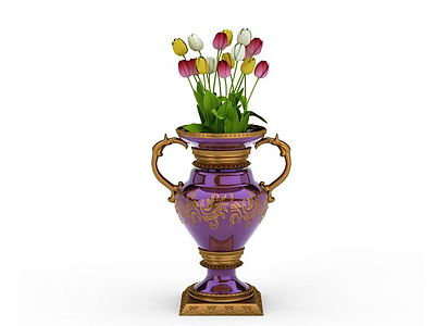 花瓶插花模型3d模型