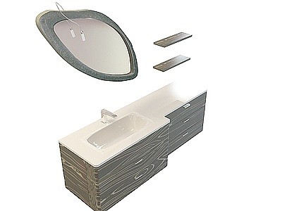 镜子式洗手台模型3d模型