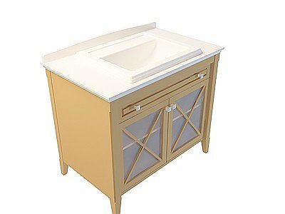 木制洗面台柜模型3d模型