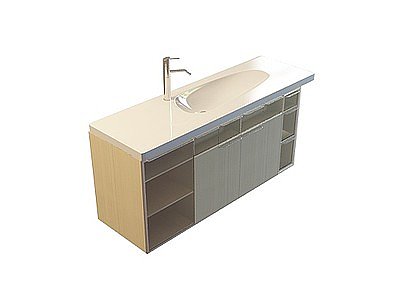 3d橱柜式洗手台模型