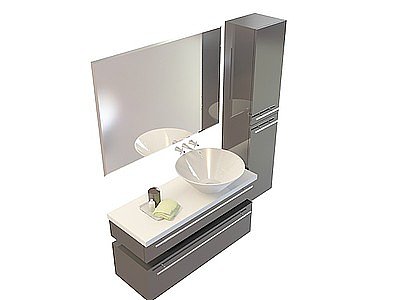 3d柜式洗手台模型